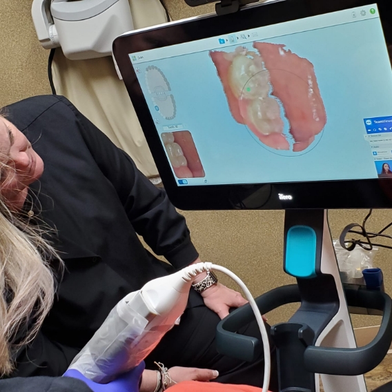 Dental patient having digital scans of their teeth taken